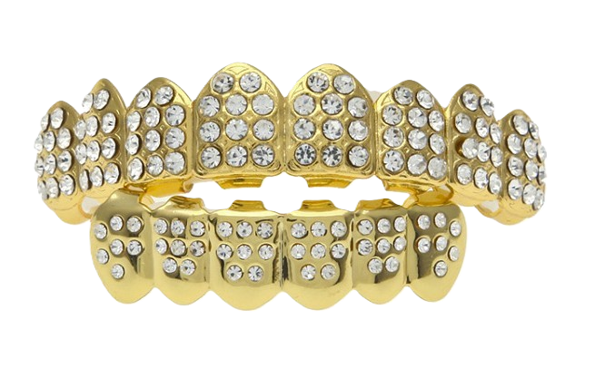 [FBG0017] Gold plated with Ice’d out Grillz - Upper Teeth