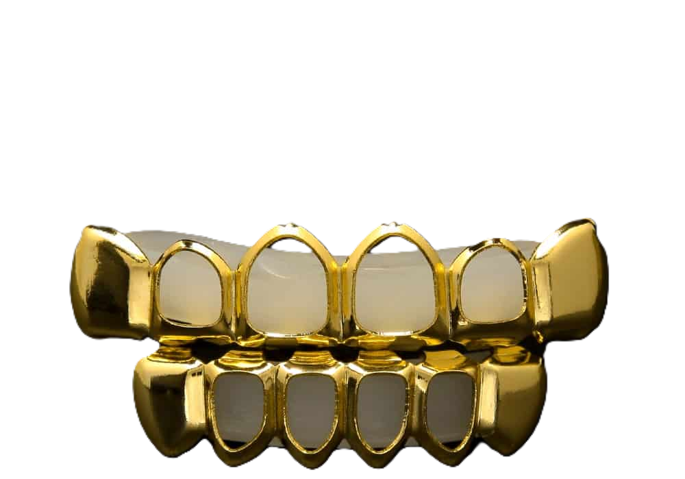 [FBG0006] Open Face Gold Plated Grillz - Lower Teeth