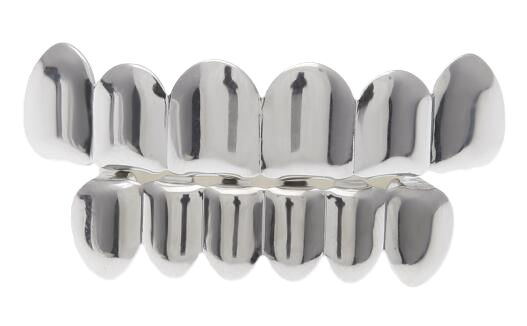 [FBG0004] Classic Silver Plated Grillz - Lower Teeth